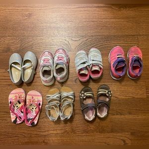 Bundle toddler girl lot shoes sneakers flats 7T 7.5T Stride Rite Puma Champion